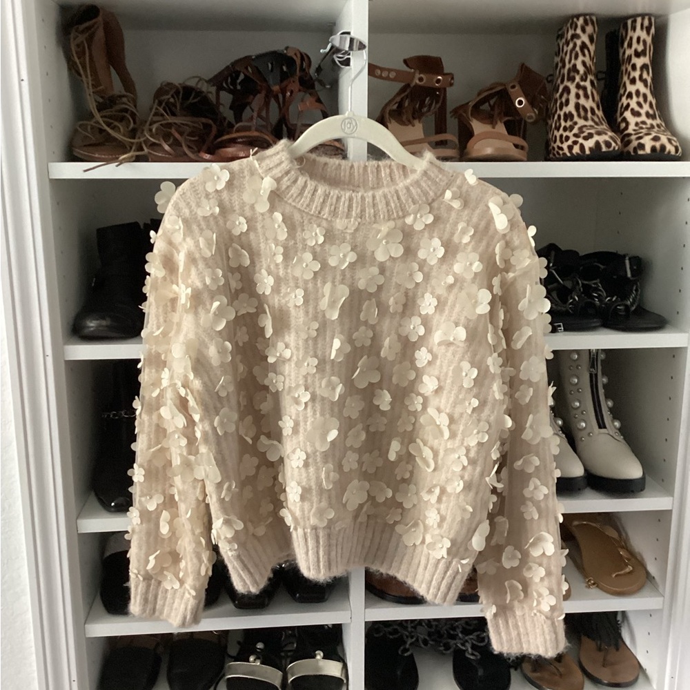 Cream Textured Sweater - Picture 2 of 4